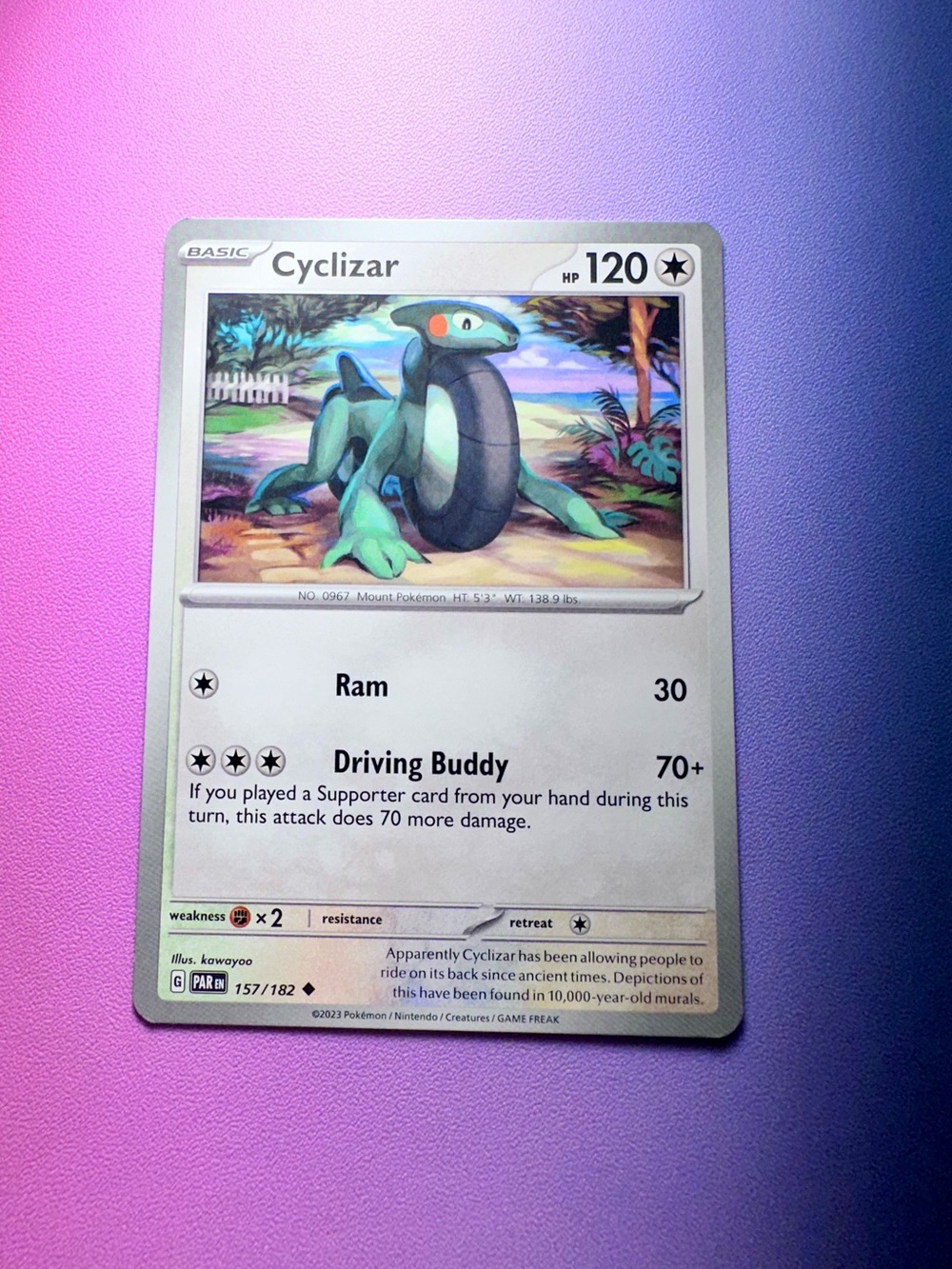 cyclizar - 157/182 (uncommon) — pokémon: paradox rift
